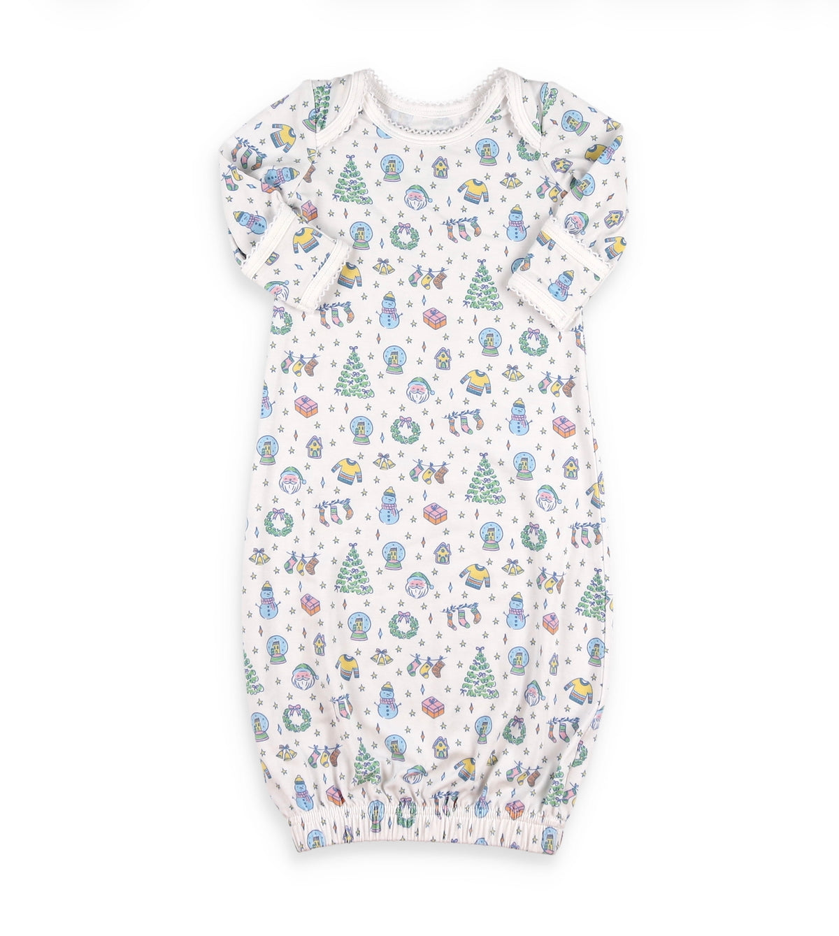 Colorful Christmas Toile Bamboo Baby Gown