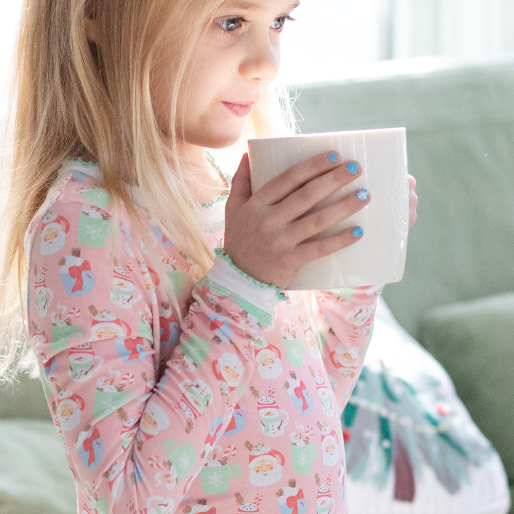 Close-up detail of Cozy Cocoa Pink Bamboo Loungewear