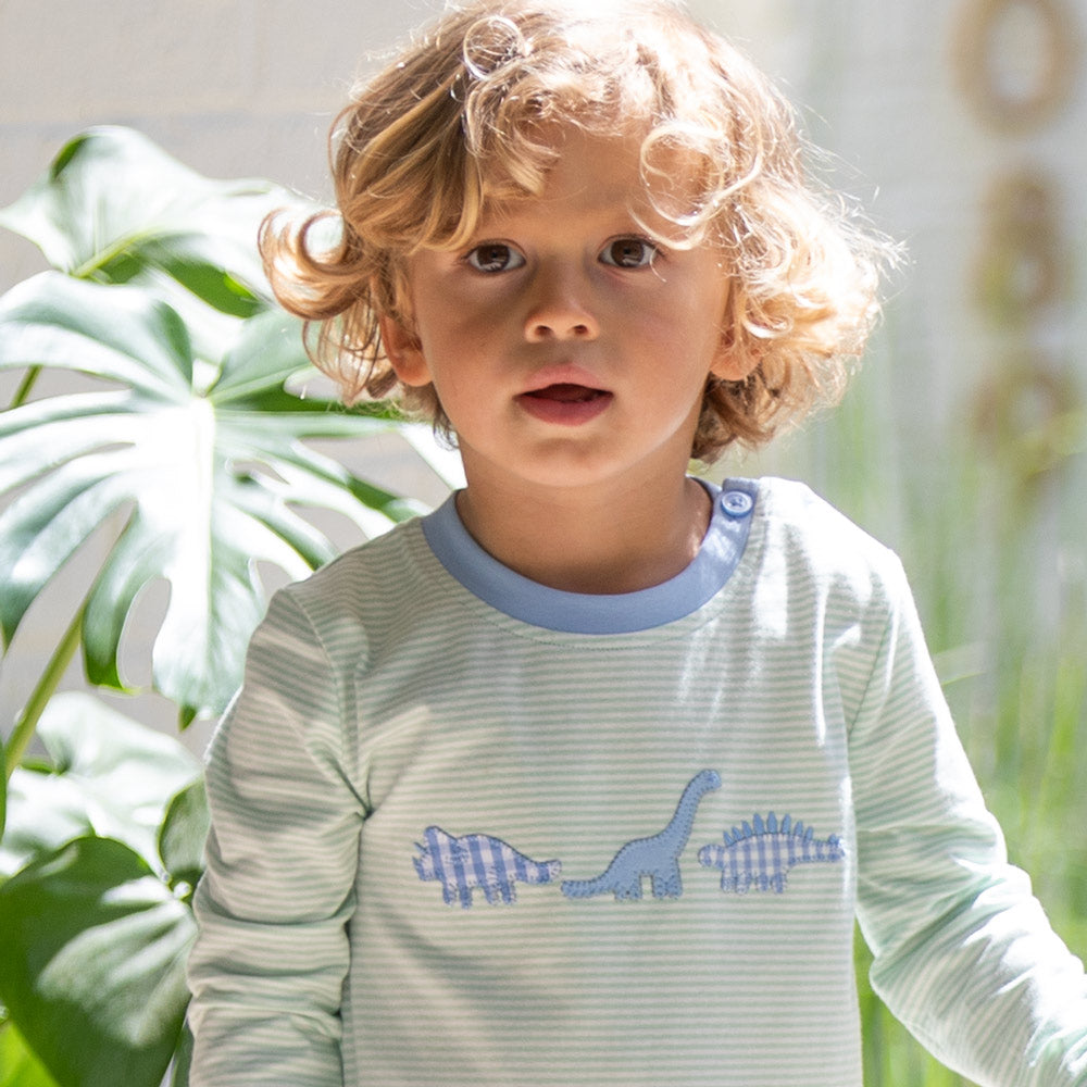 Close-up of Dinosaur Romper Close