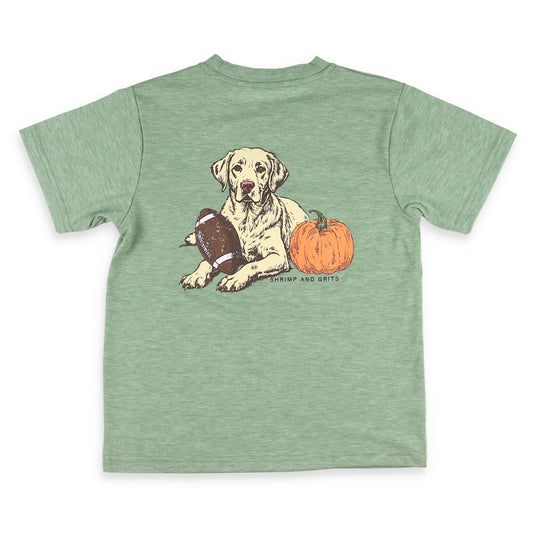 Back view of Fall Dog Graphic Tee Back