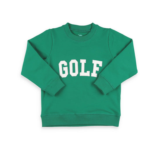 Golf Sweatshirt in bright green with white golf applique
