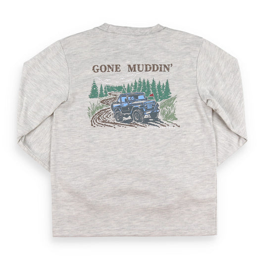 Back view of Gone Muddin Graphic Tee Back