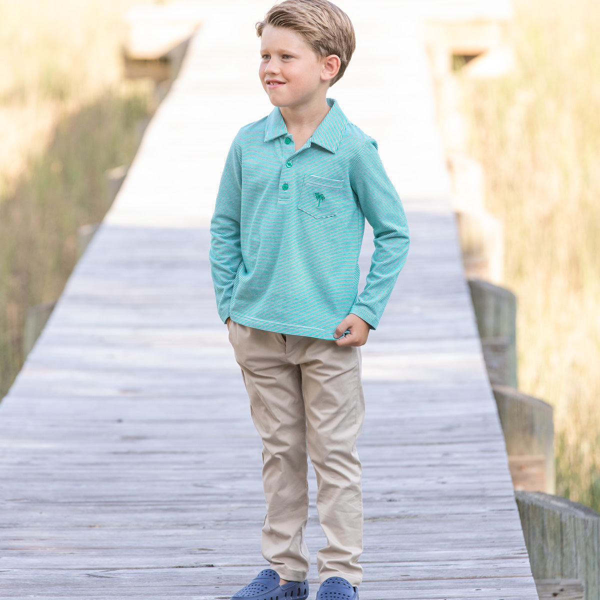 Green Stripe Polo