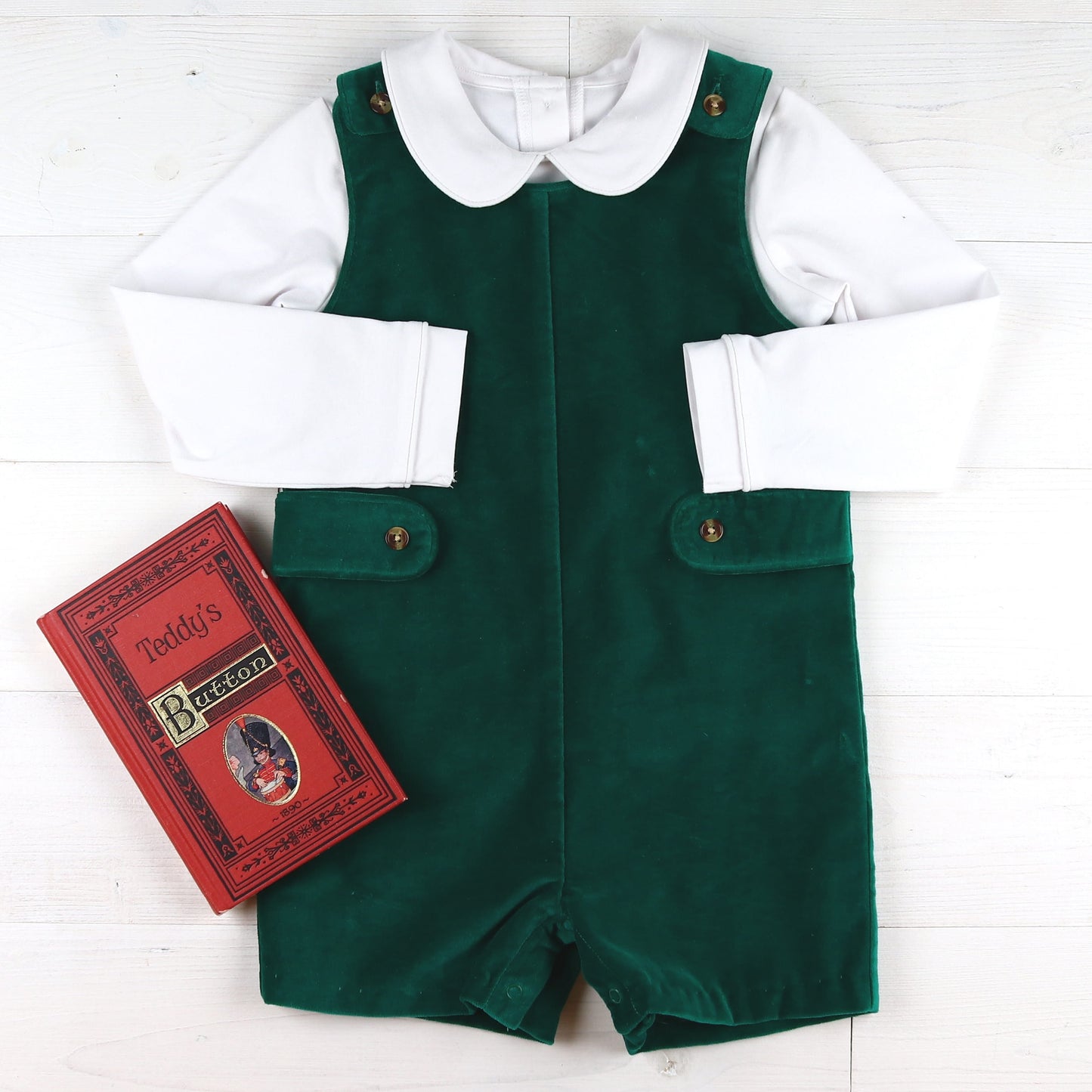 Green Velveteen Shortall 3