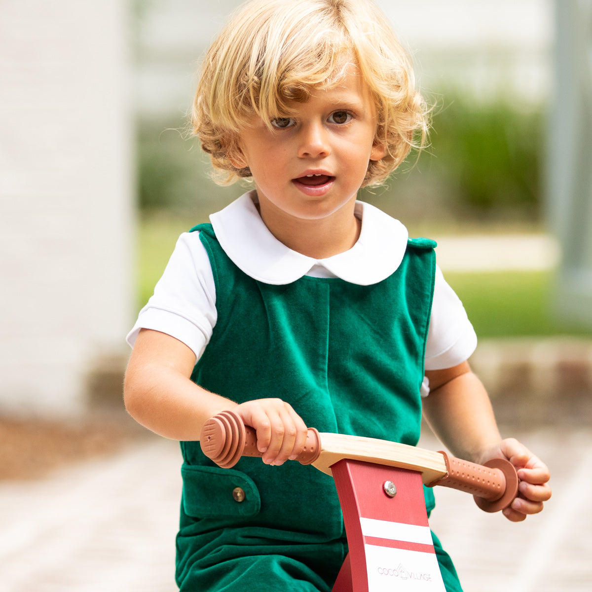 Green Velveteen Shortall close