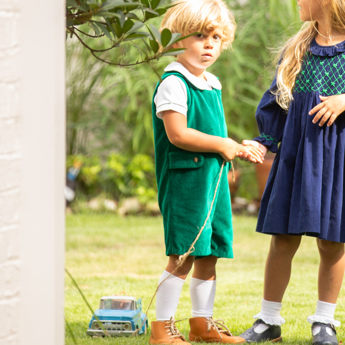 Green Velveteen Shortall