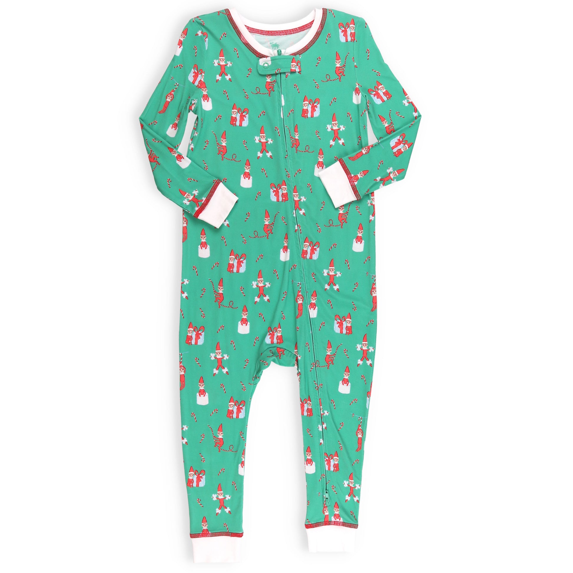 Front view of Holiday Helpers Bamboo Onesie