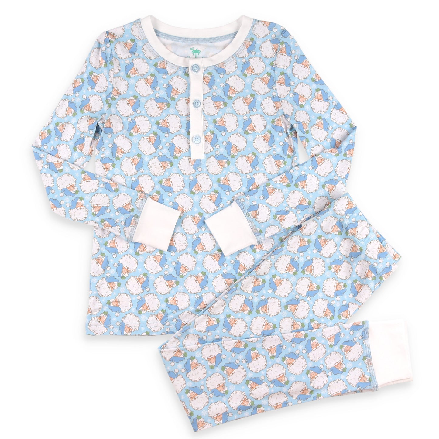 Holly Jolly Blue Bamboo Loungewear boutique children's clothing