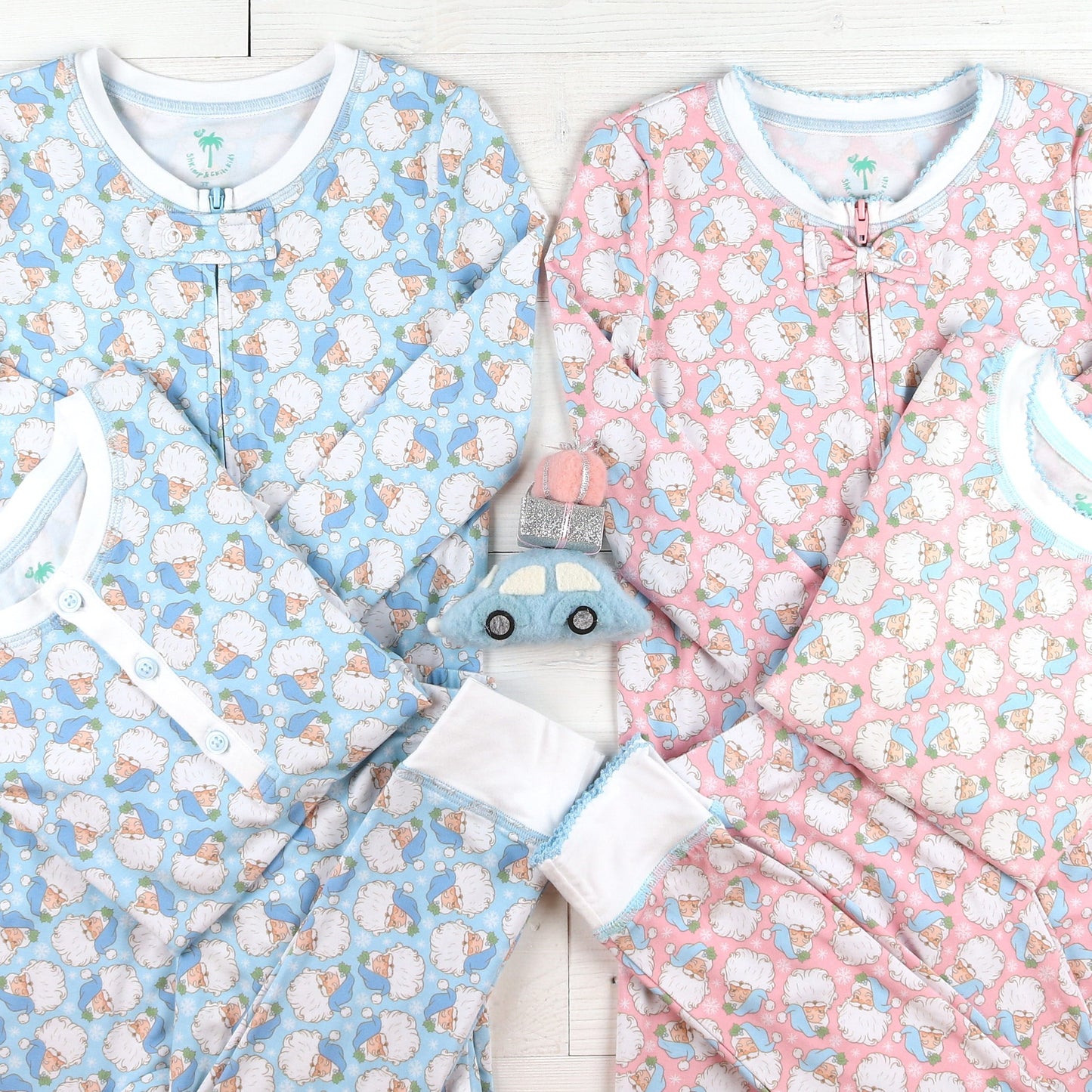 Holly Jolly Blue Bamboo Loungewear boutique children's clothing