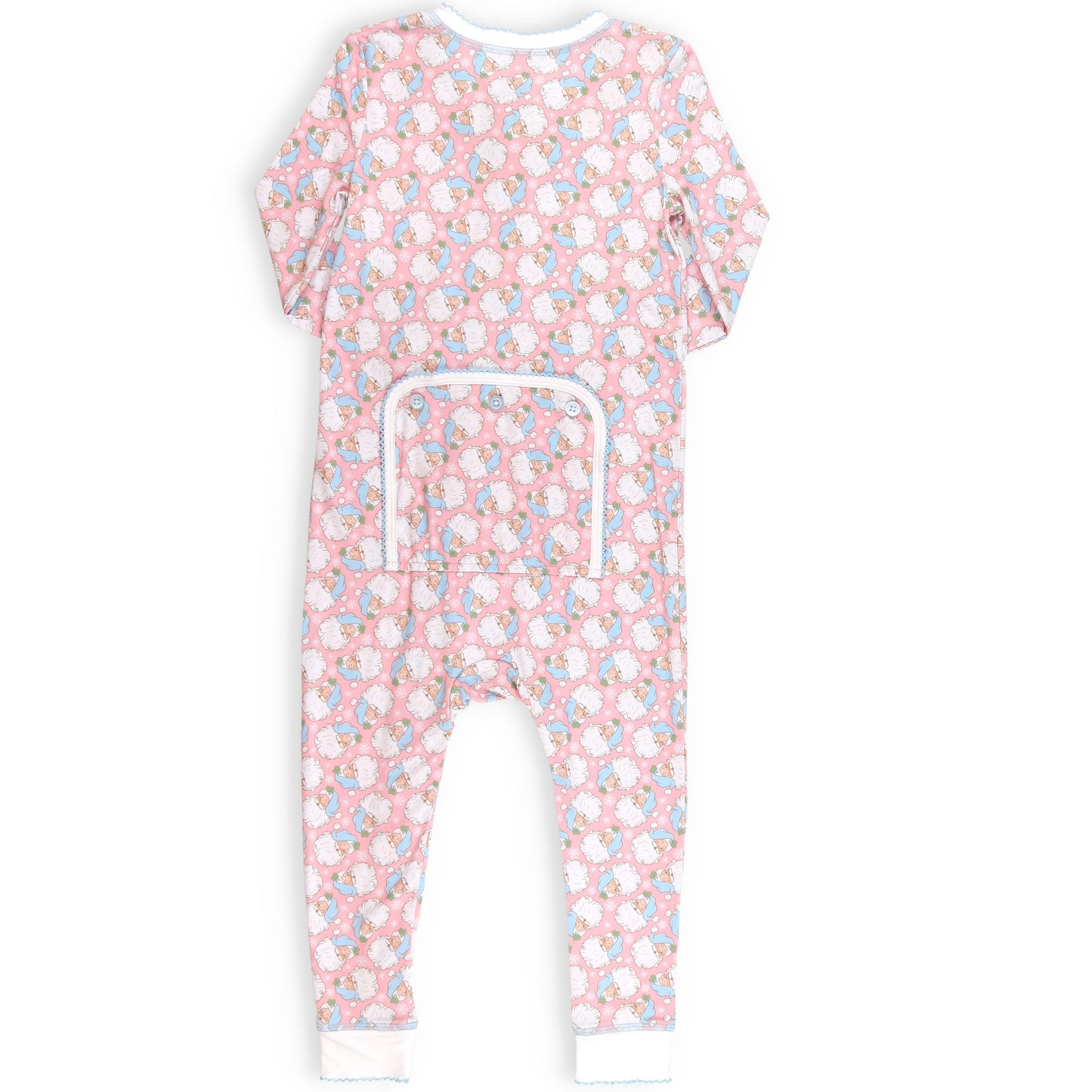 Back view of Holly Jolly Pink Bamboo Onesie