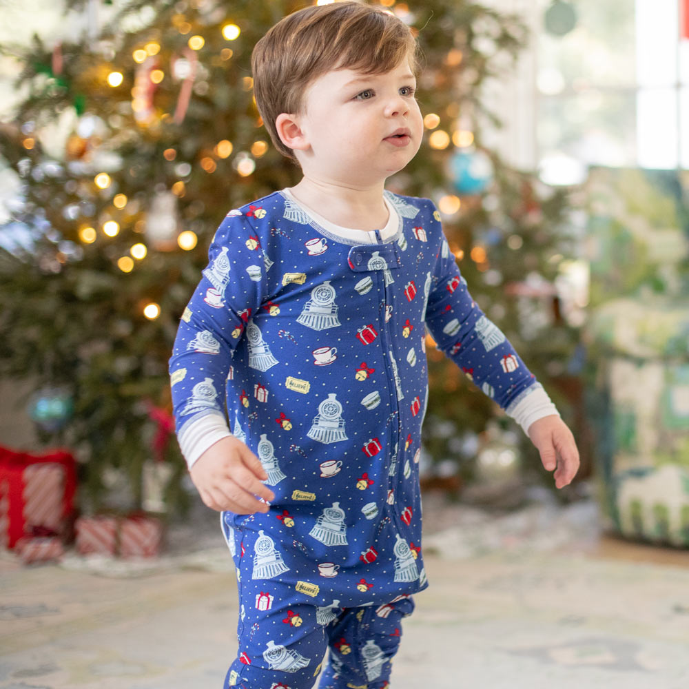 Jingle Bell Express Bamboo Onesie boutique children's clothing