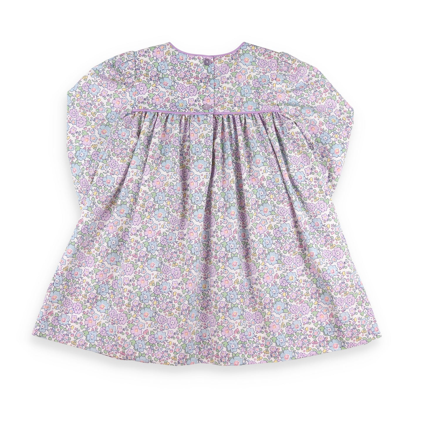 Back view of Lavender Smocked Dress Back