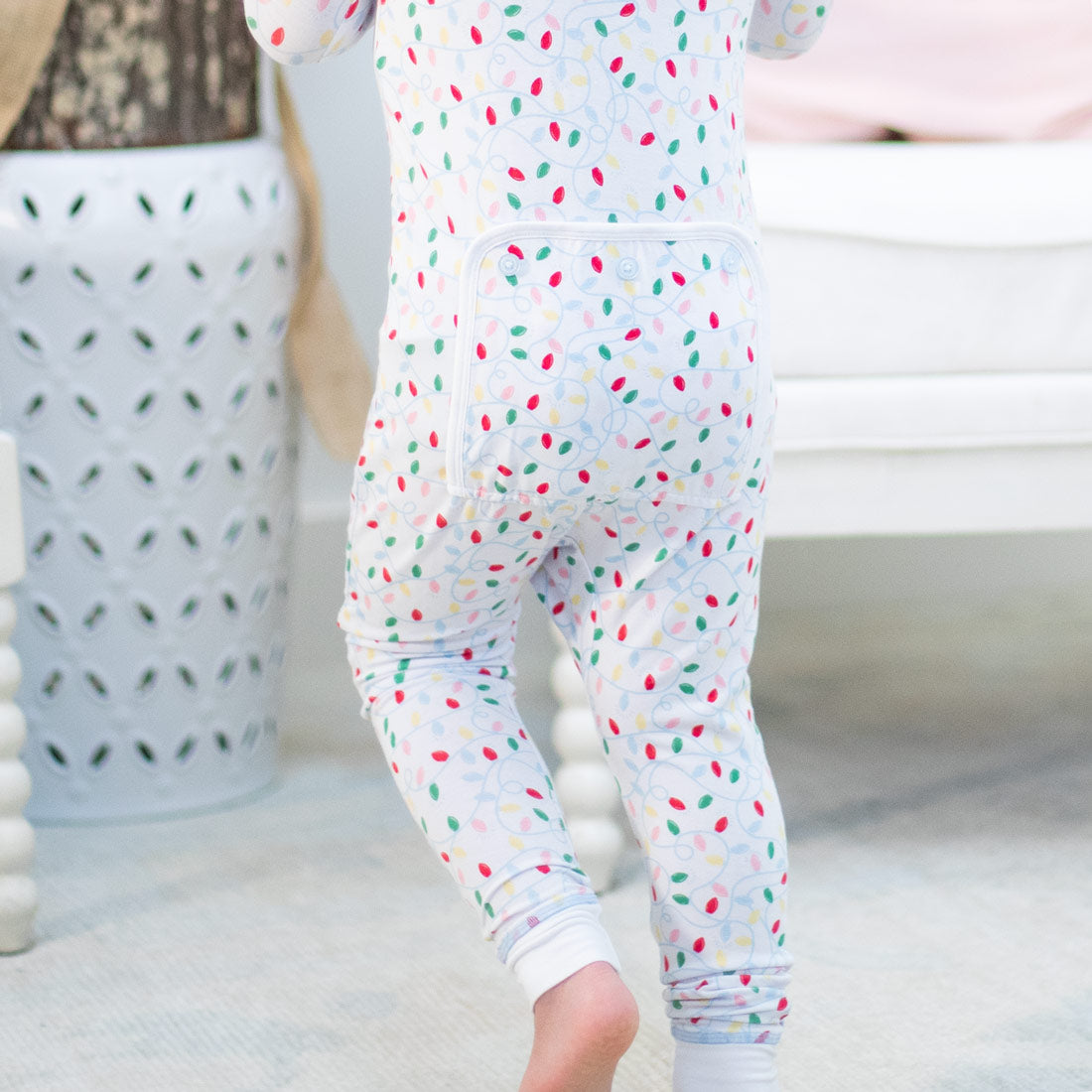 Close-up detail of Merry Bright Bamboo Onesie