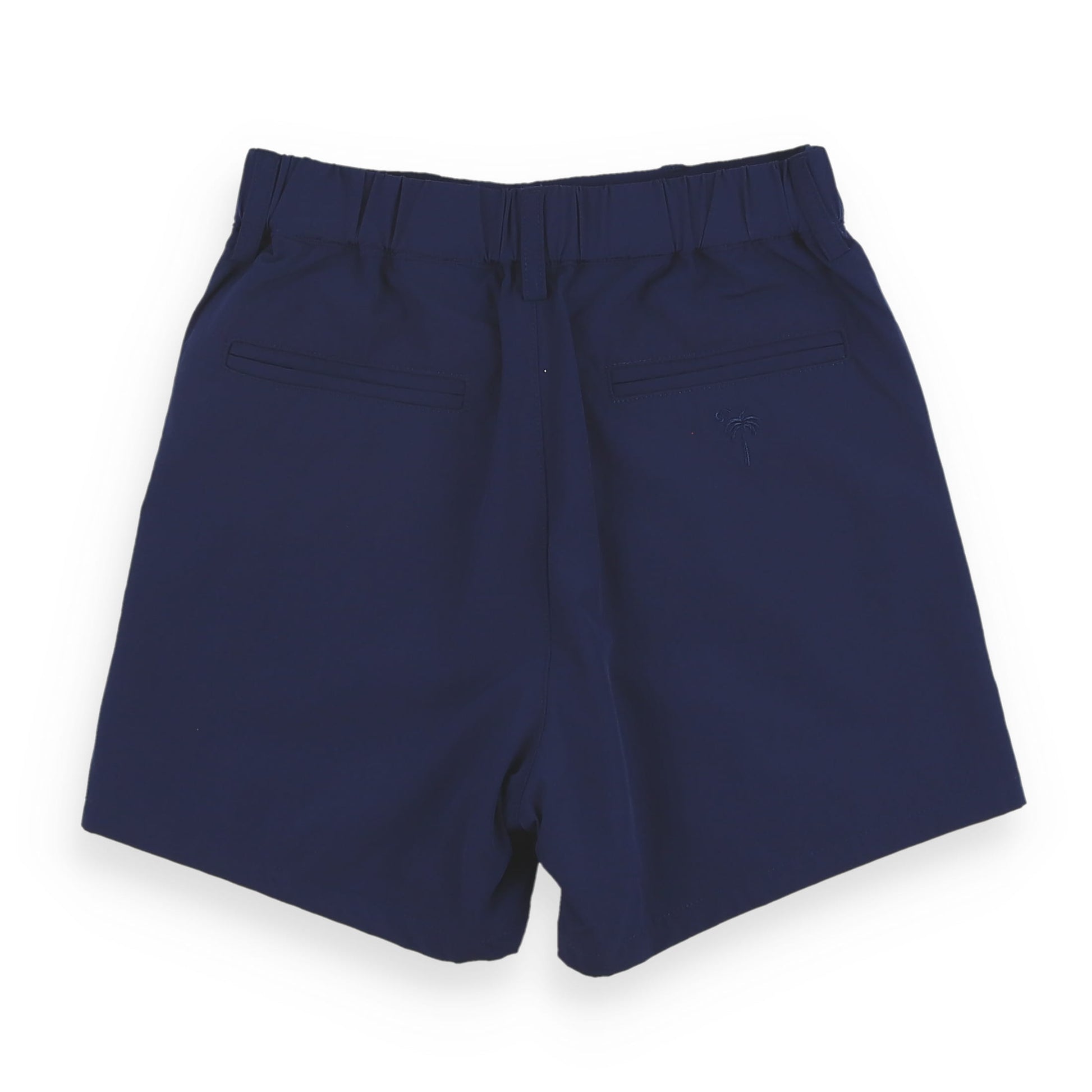 Navy Button Front Performance Shorts - Navy Button Front Performances Shorts Back