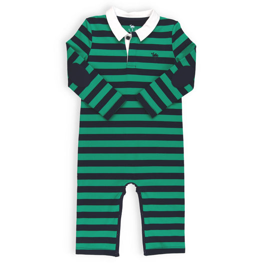 Navy And Green Rugby Romper – Navy Green Rugby Romper