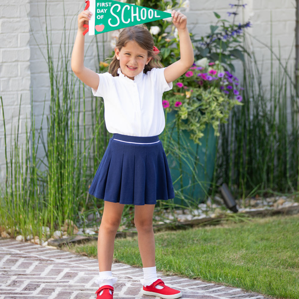 Navy Pique Knit Skort - Navy Pique Knit Skort