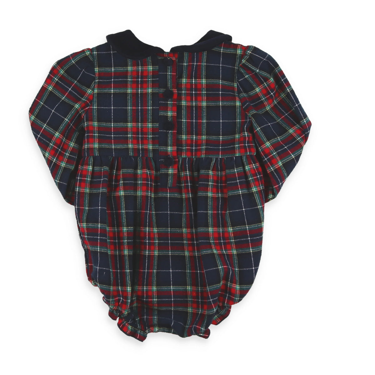 Navy Tartan Bubble - back view