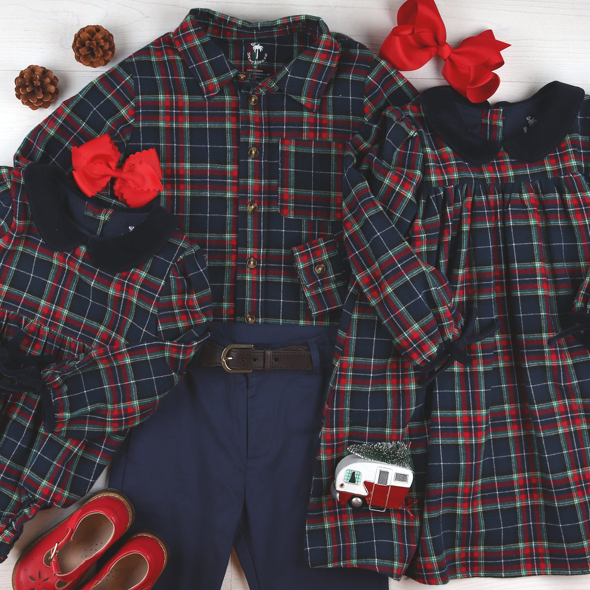 Navy Tartan Bubble