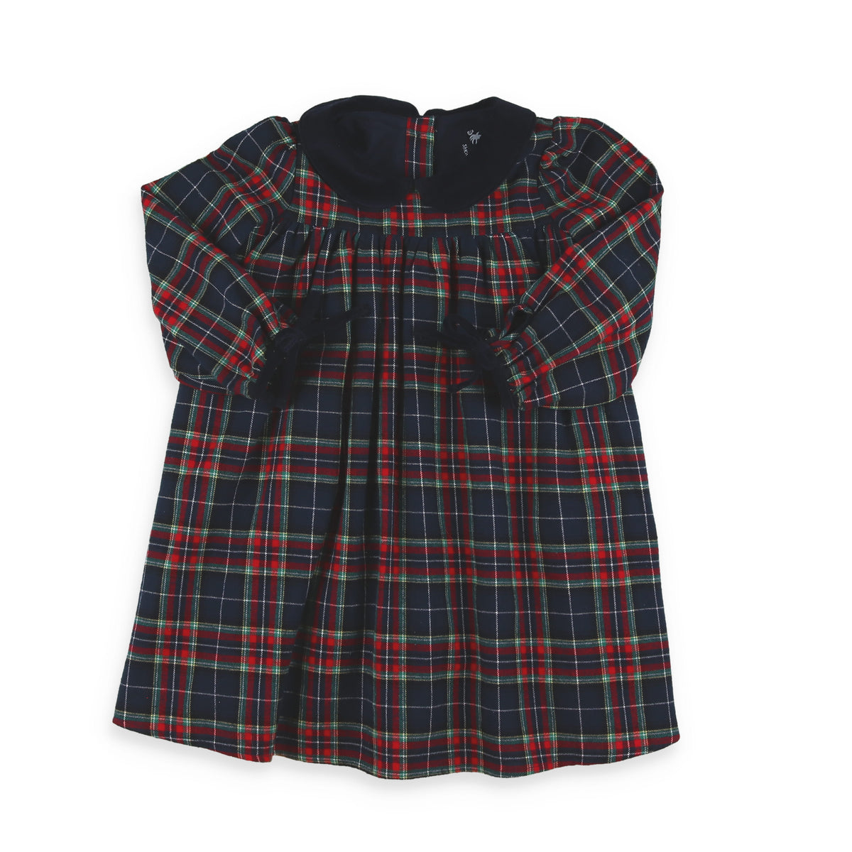 Navy Tartan Collar Dress