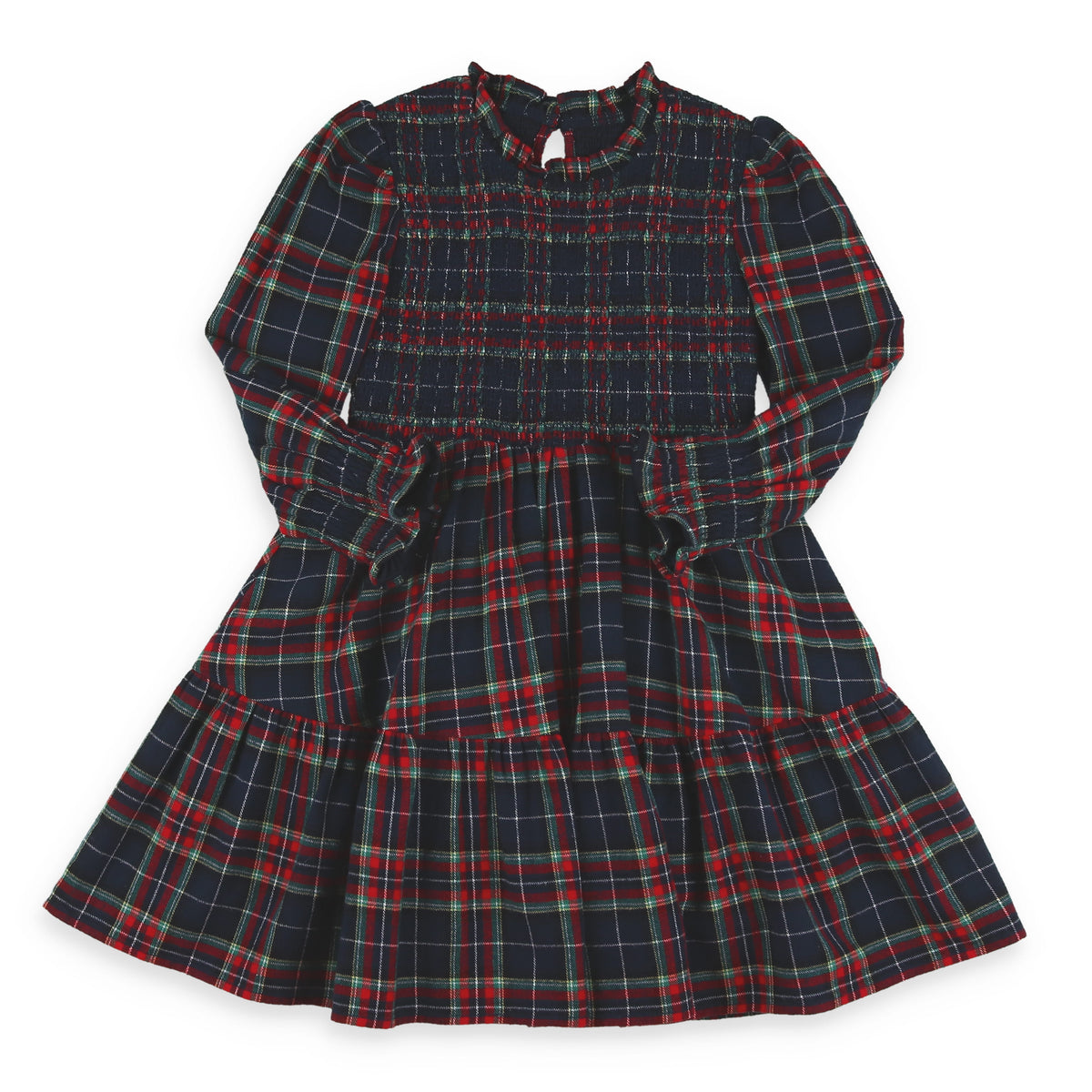 Navy Tartan Twirl Dress