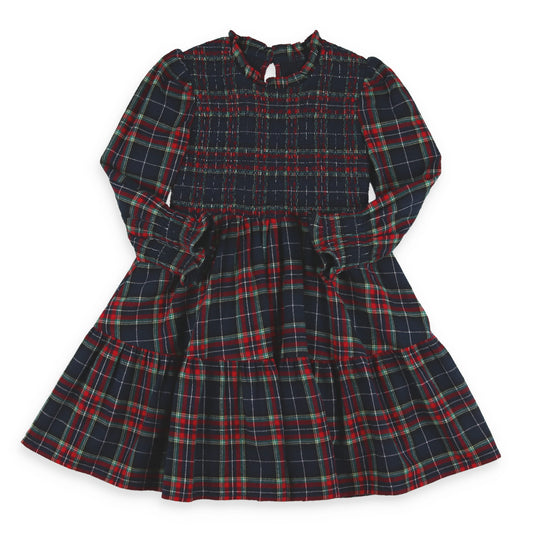 Navy Tartan Twirl Dress