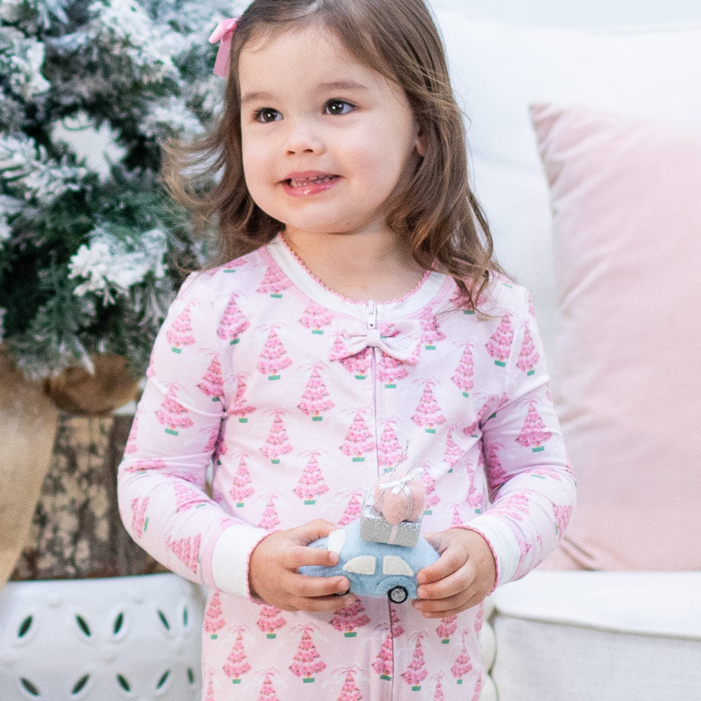 Pink Christmas Tree Bamboo Onsie close