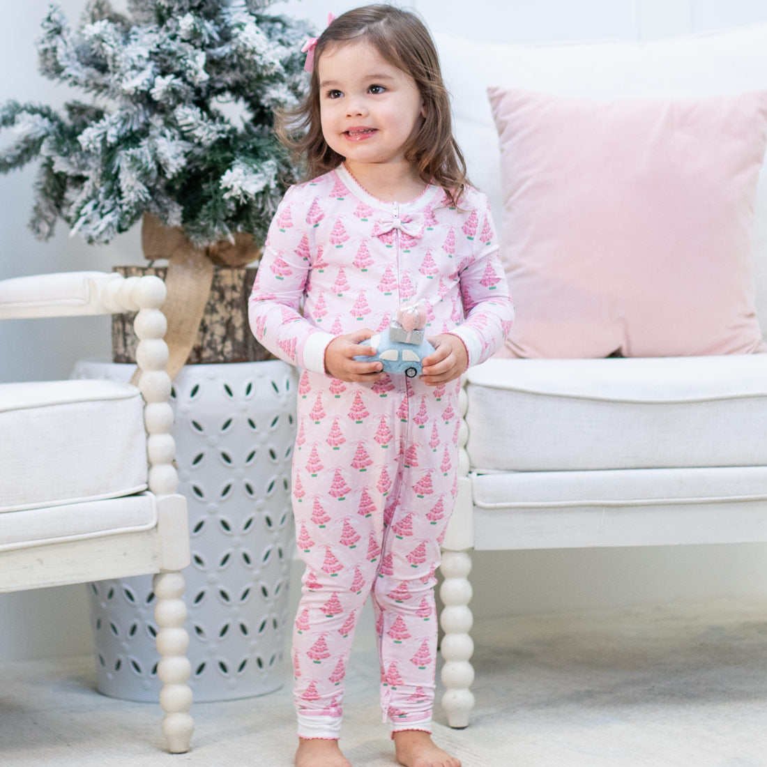 Pink Christmas Tree Bamboo Onsie