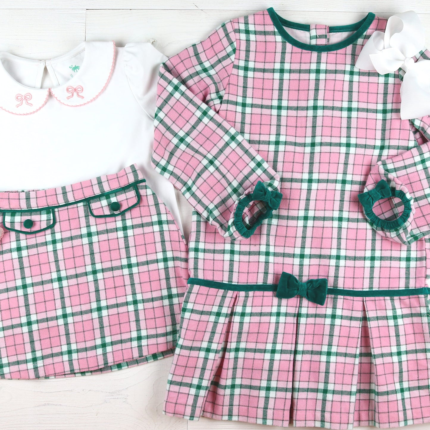 Pink Plaid Dress and Skirt
