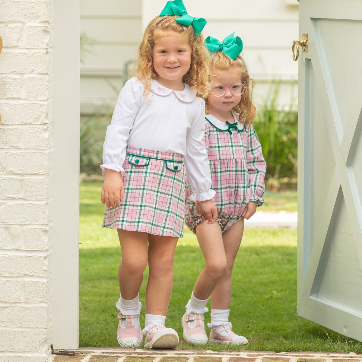 Pink Plaid Skirt matching