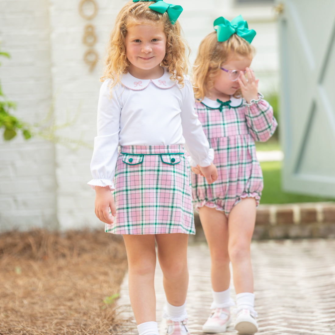 Pink Plaid Skirt model