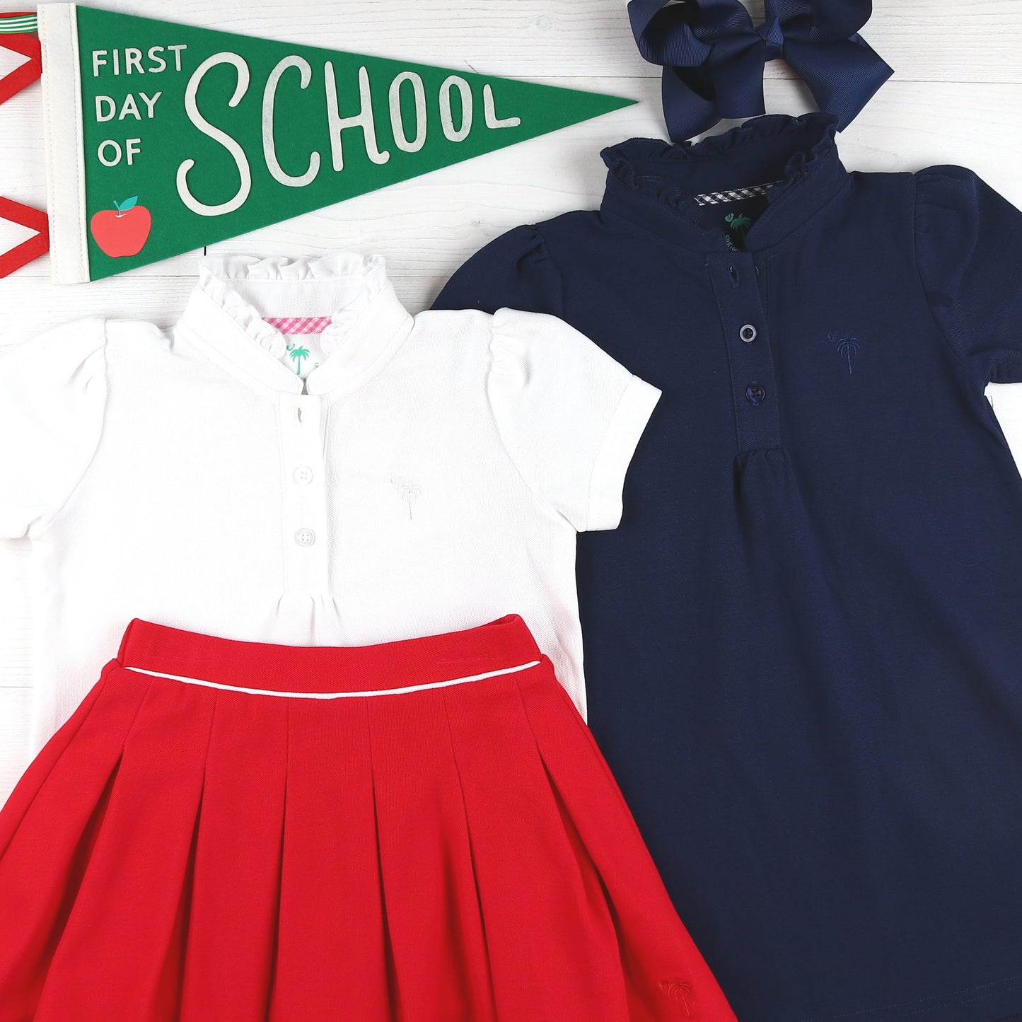 Navy Pique Knit Polo Dress