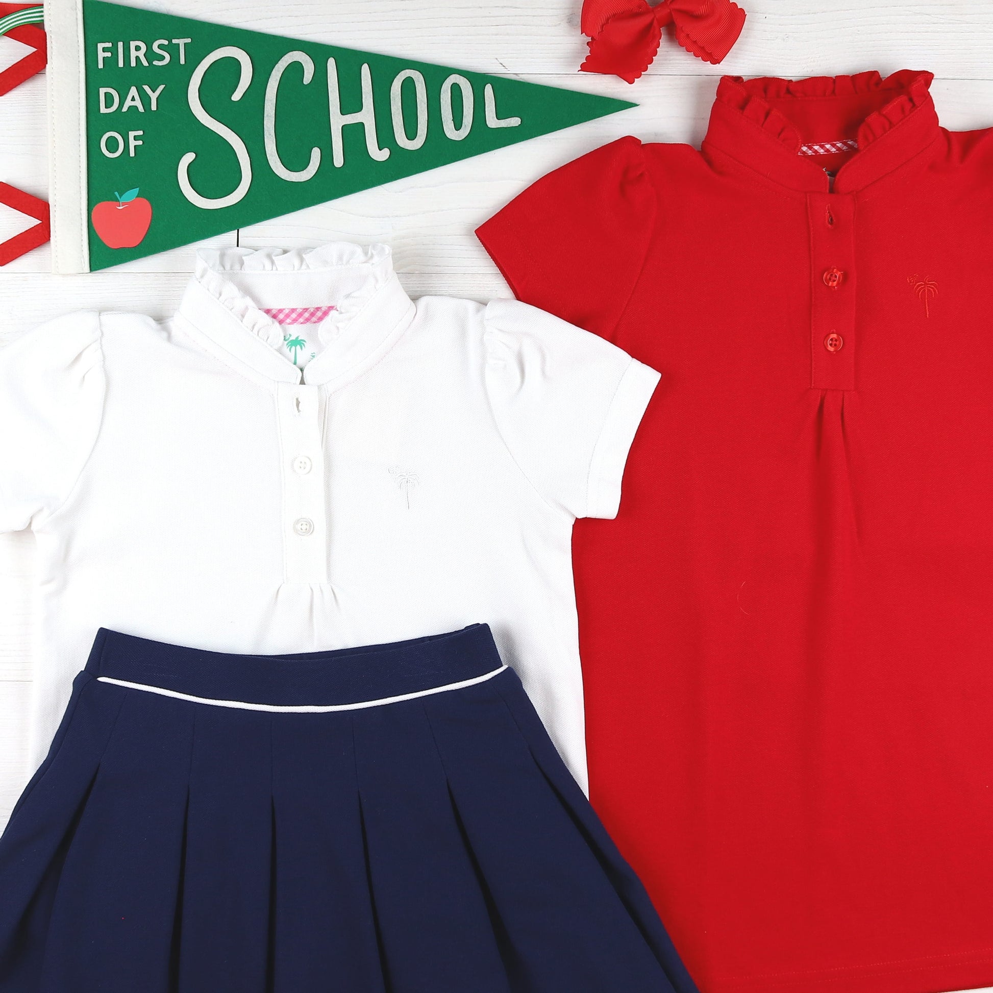 Red Pique Knit Polo Dress - Pique Knit 