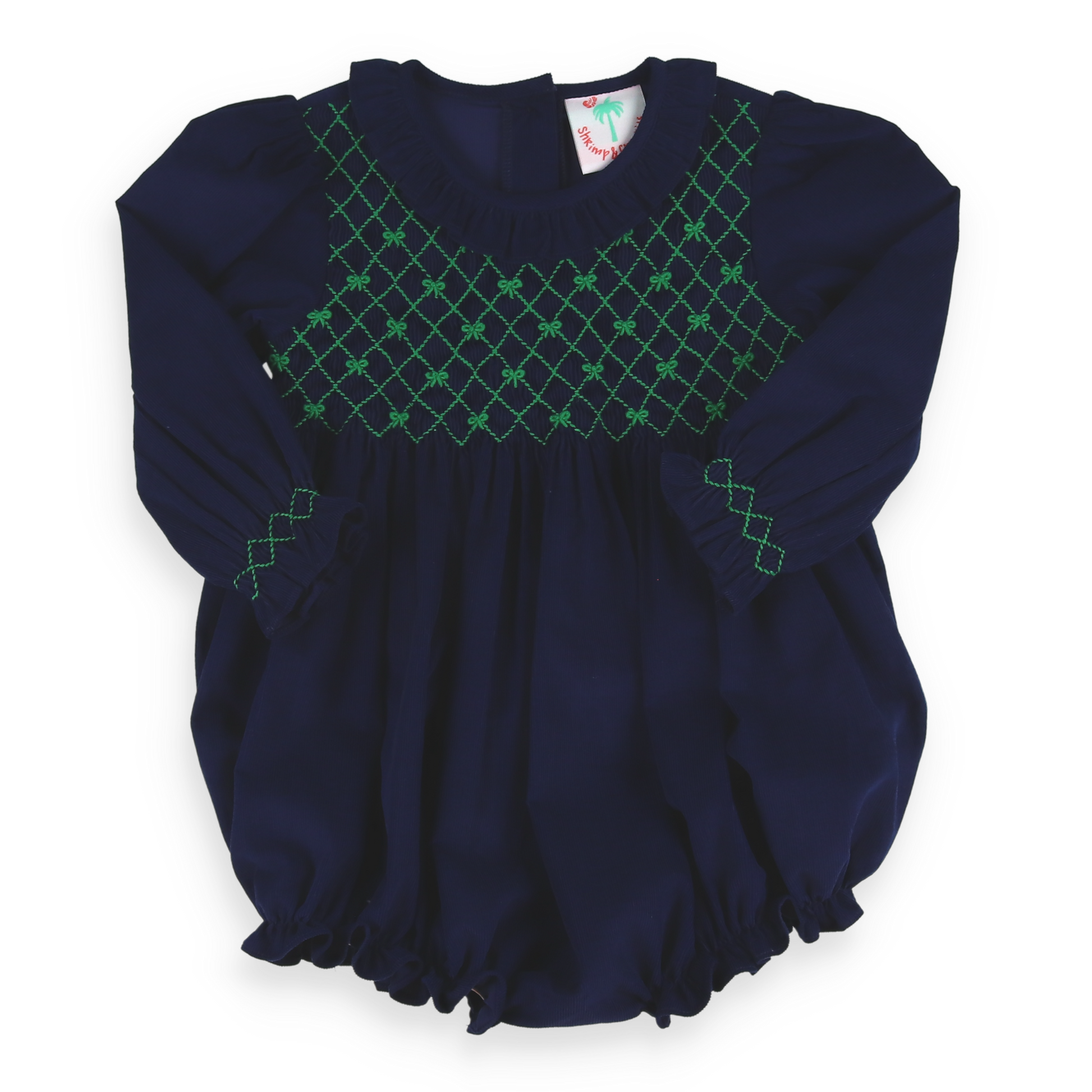 Preppy Bow Smocked Bubble 1