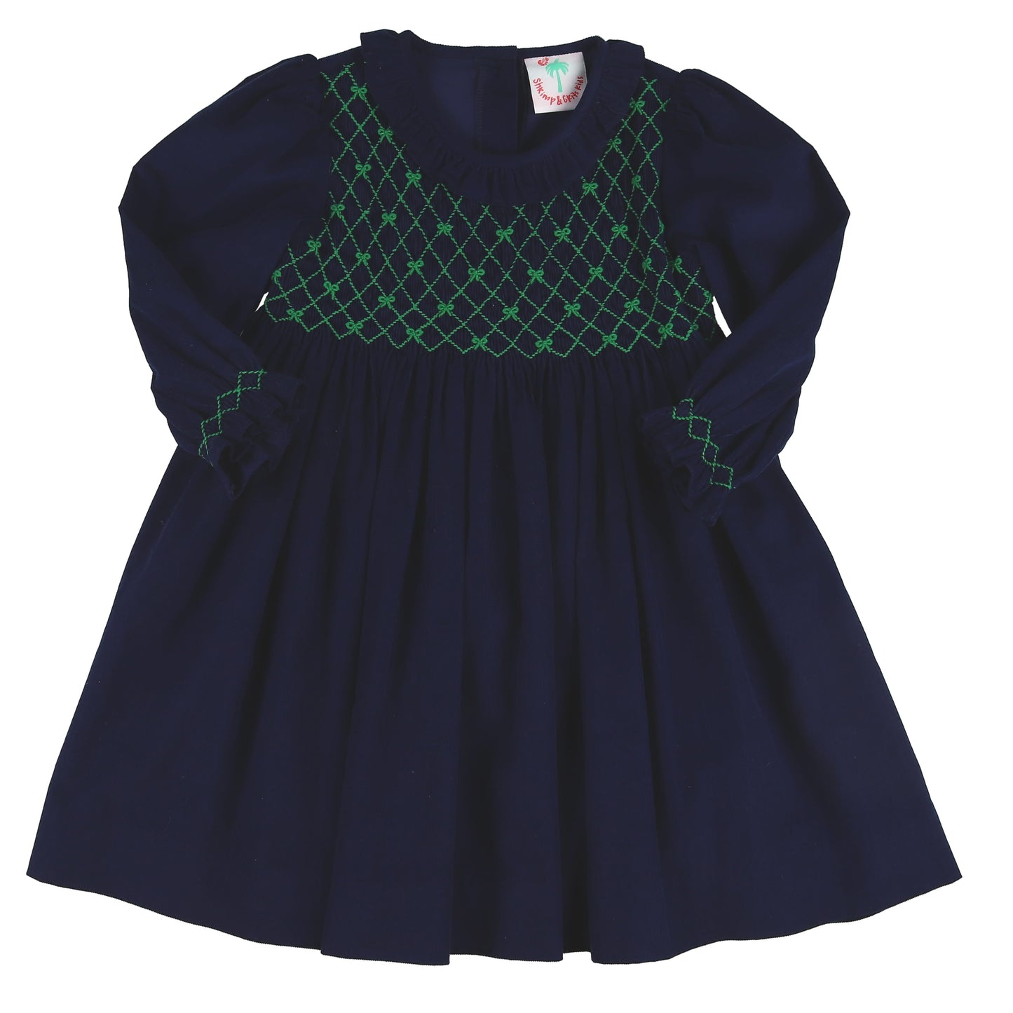 Preppy bow smocked dress 2