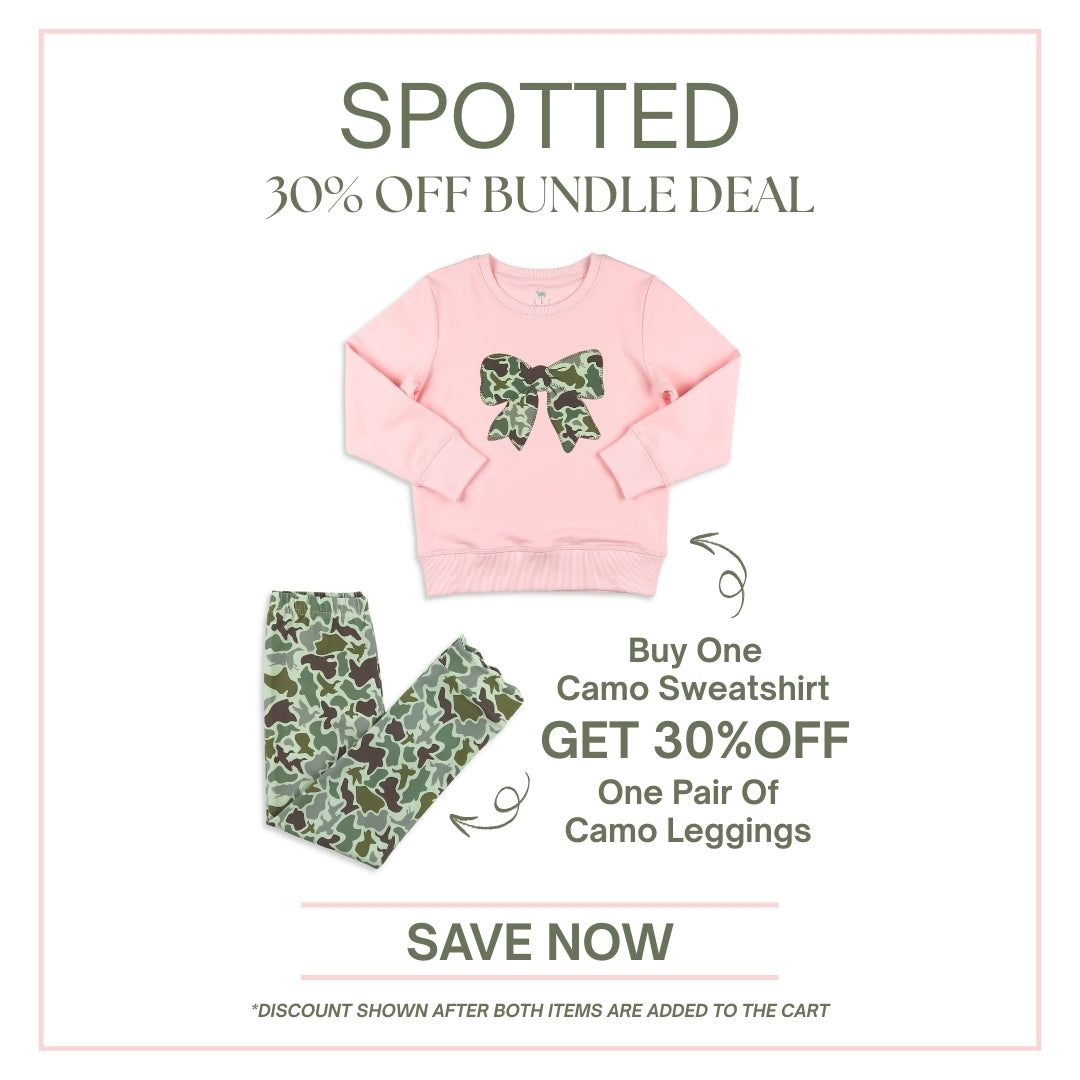 Girls Scallop Leggings - Camo