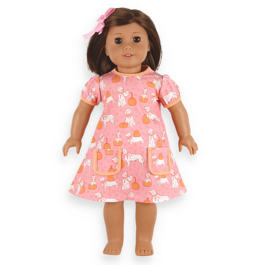 Pumpkin Paws Pocket Dress Doll boutique children's clothing
