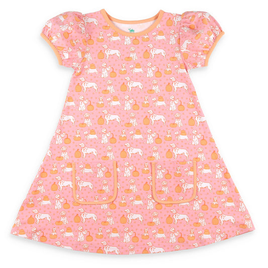 Pumpkin Paws Pocket Dress boutique children's clothing