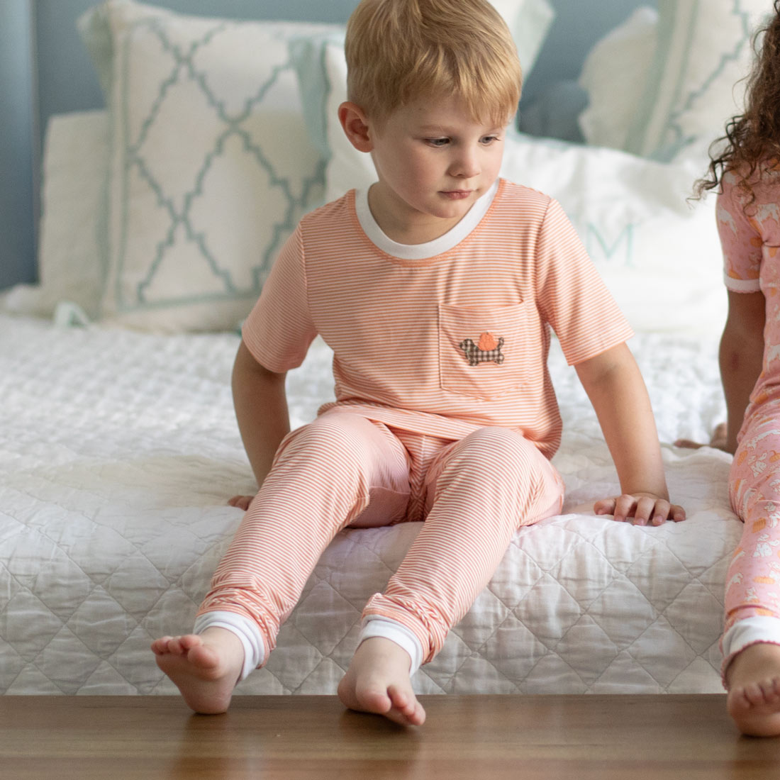 Pumpkin Paws Stripe Bamboo Loungewear boutique children's clothing
