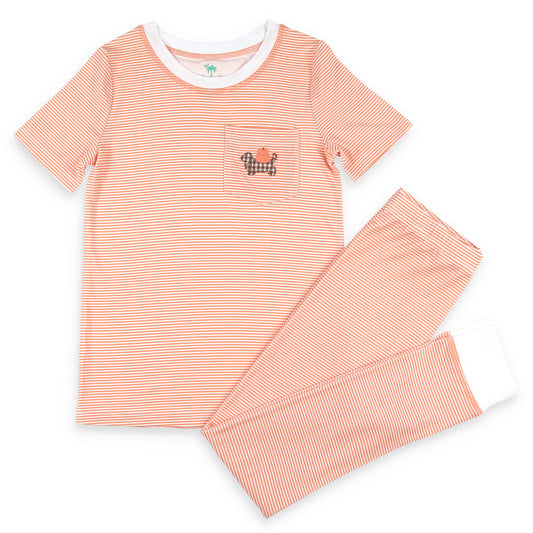 Pumpkin Paws Stripe Bamboo Loungewear boutique children's clothing