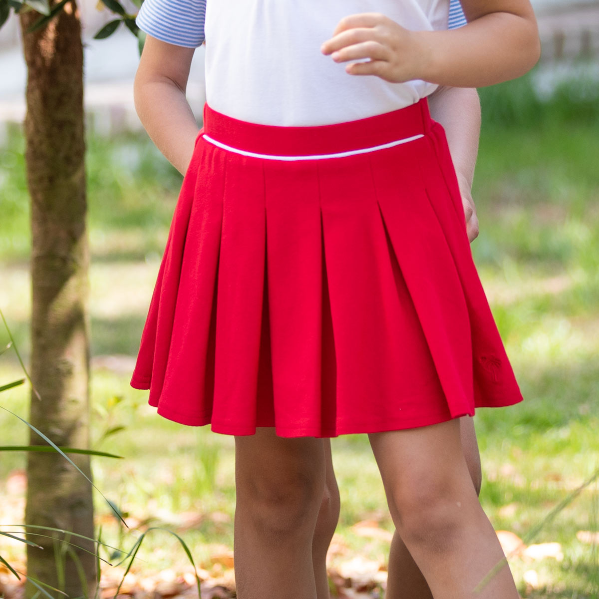 Red Pique Knit Skort - Red Pique Knit Skort close