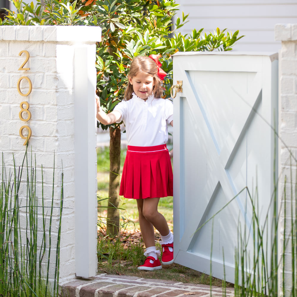Red Pique Knit Skort - Red Pique Knit Skort lifestyle