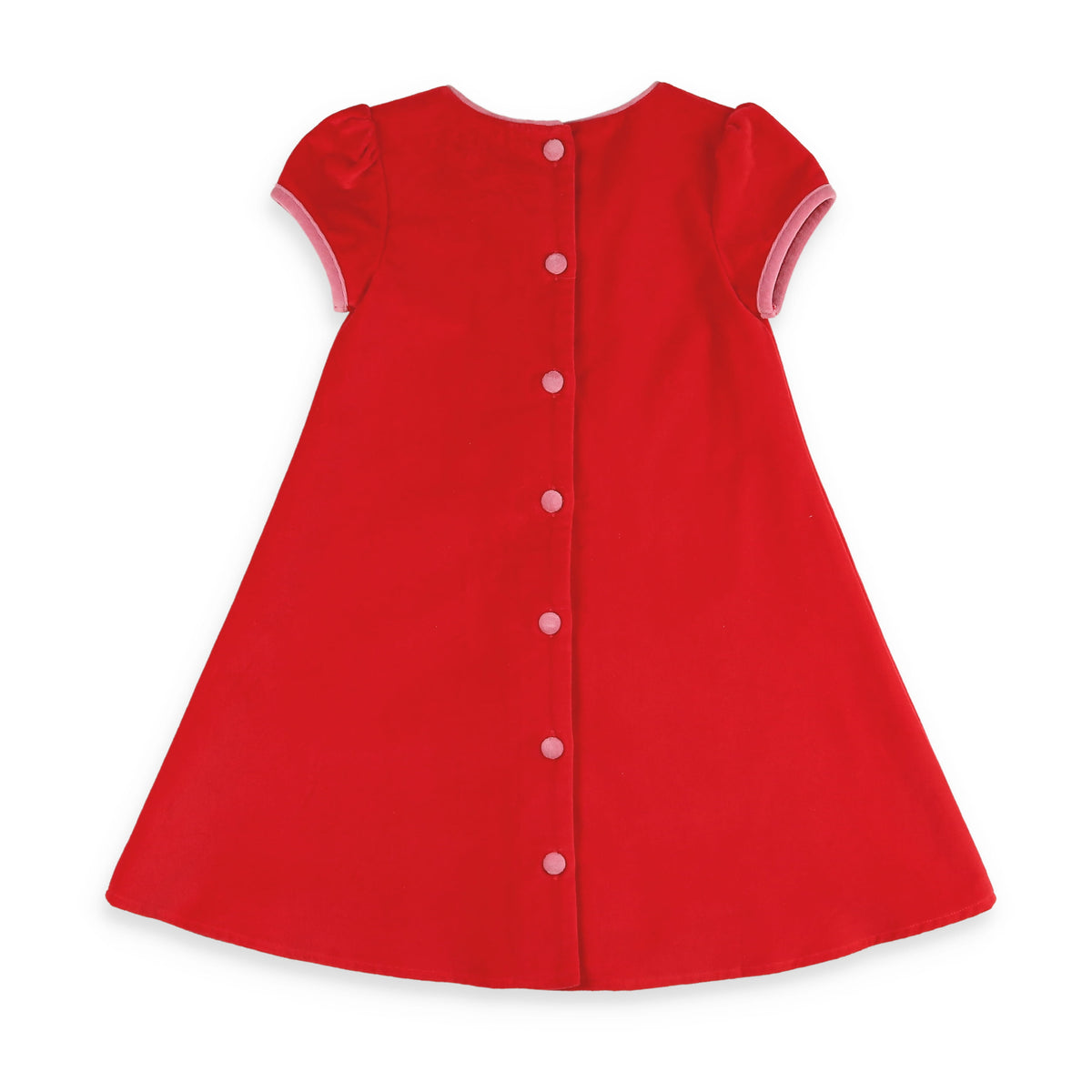Red Velveteen Bow Dress - back view