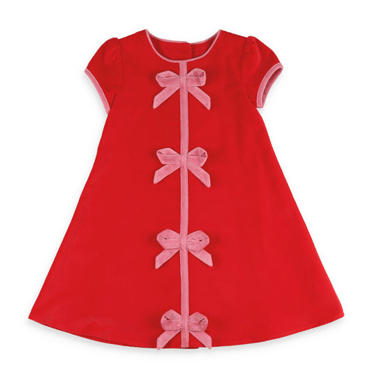 Red Velveteen Bow Dress