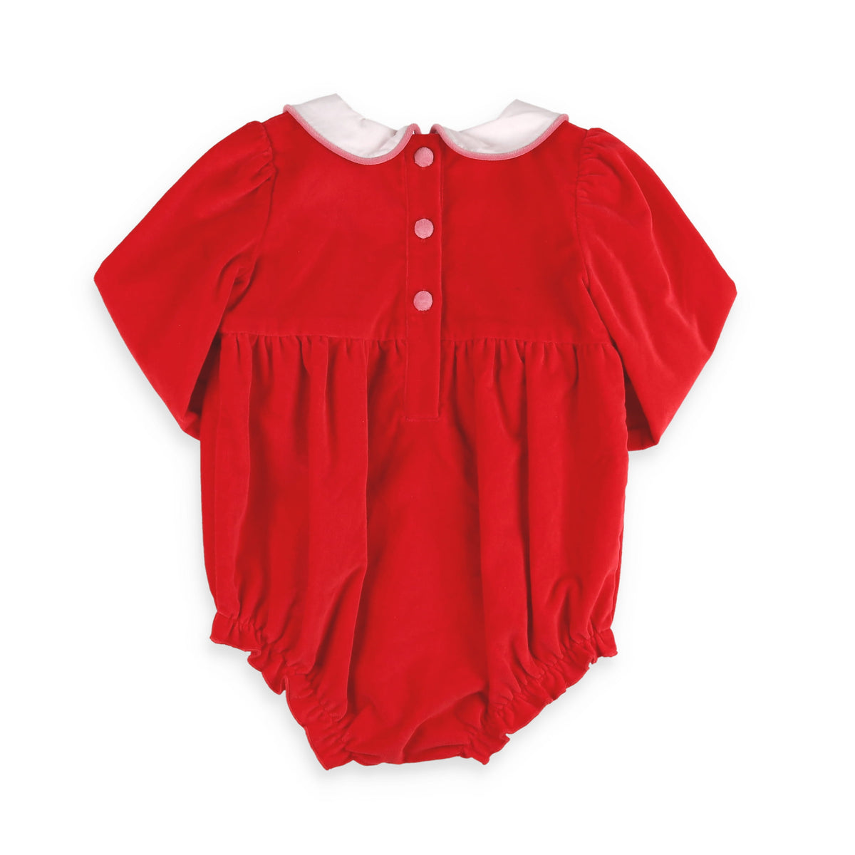 Red Velveteen Girls Bubble - back view