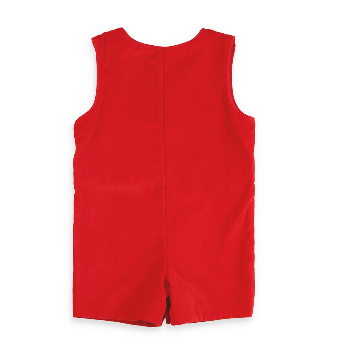 Red Velveteen Shortall - back view