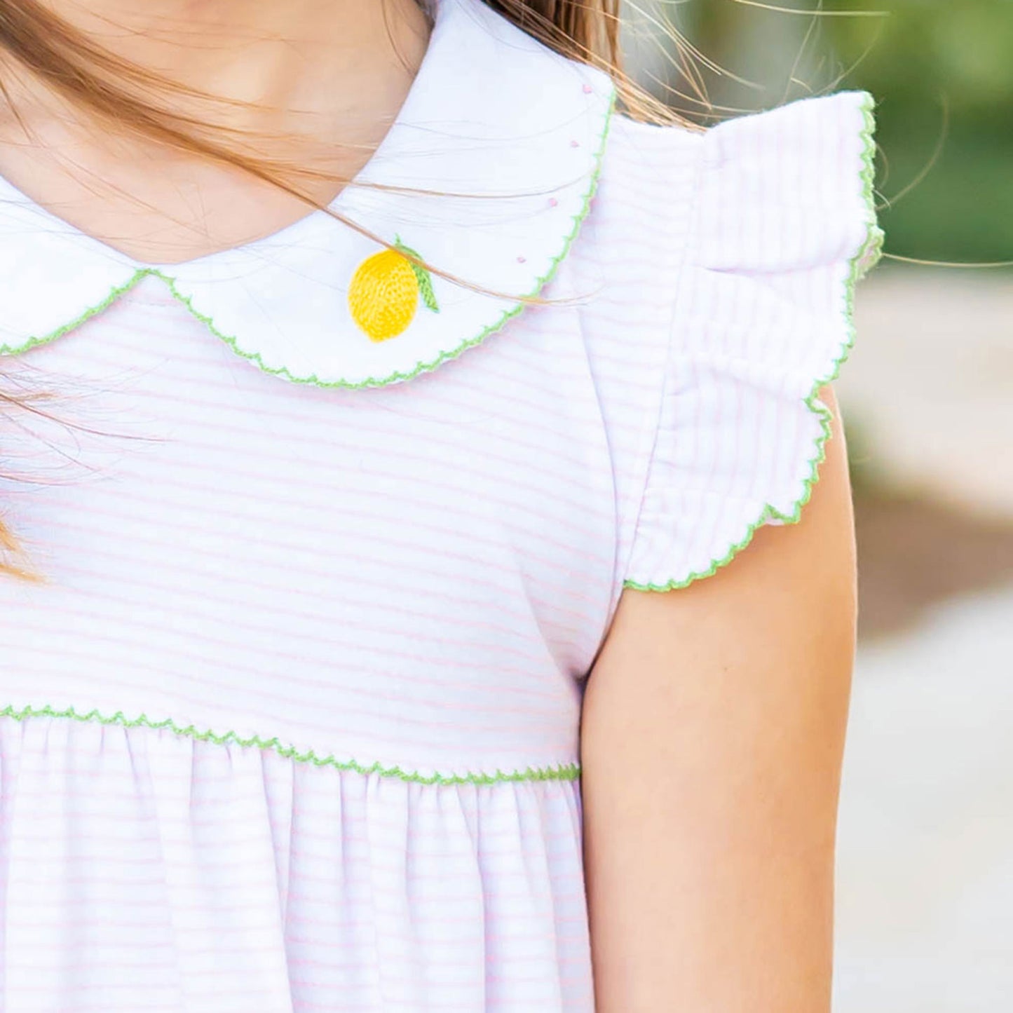 Girls Pima Dress - Lemons