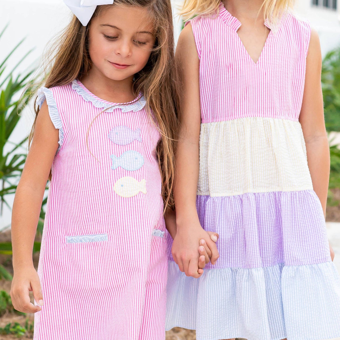 Girls Ruffle Dress - Colorful Fish