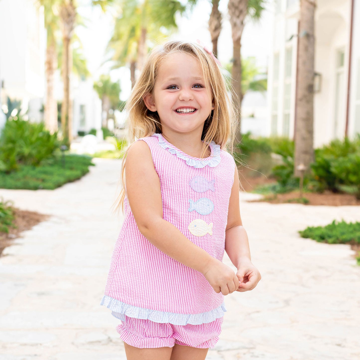 Girls Ruffle Bloomer Set - Colorful Fish