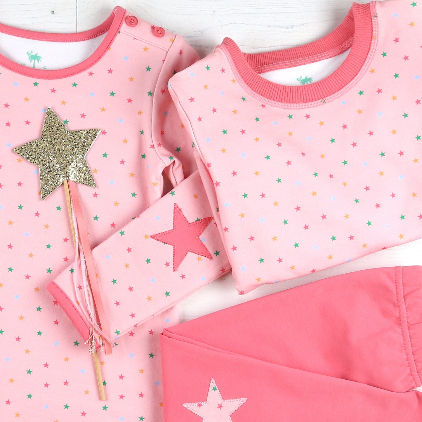 Star Power Aline Dress Sweatshirt Scallop Leggings
