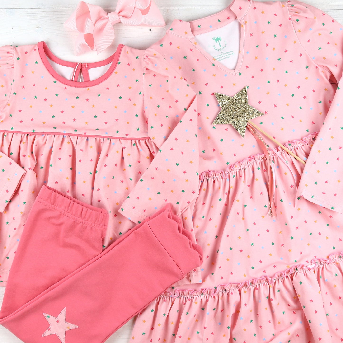 Star Power Twirl Dress Scallop Leggings Top
